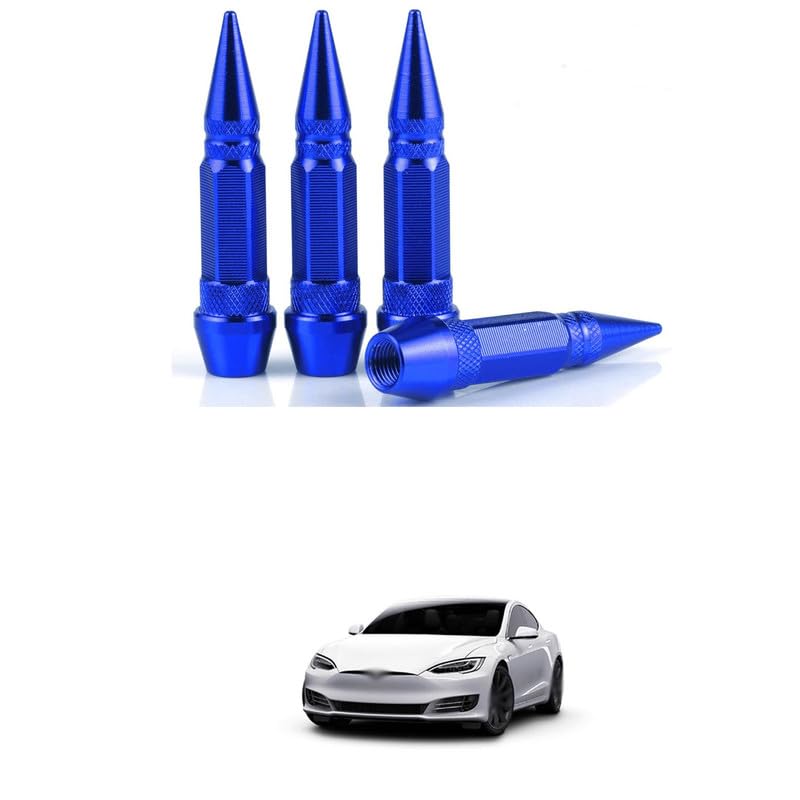 LOVMOTO 4PCS Spiked Shape Tire Valve Stem Caps, Aluminum Car Air Stem Cap, Universal Tire Valve Stem Covers for Cars, SUV, Trucks, Bikes, Motorcycles Comfortable with Mo-del S-picture-11