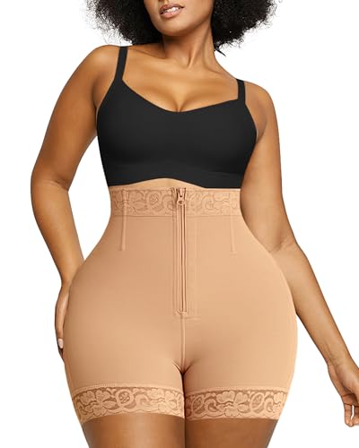 Image of SHAPELLX Shapewear Tummy Control Fajas Colombianas Moldeadoras Butt Lifting Shapewear Shorts For Women With Zip Closure