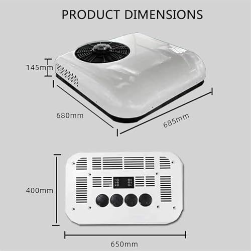 12V/24V Dc Dachowy Klimatyzator, Ciężarówka RV Dachowy Klimatyzator, Szybkie Chłodzenie I Ogrzewanie, Niski Poziom Hałasu Oszczędność Energii Dla Samochodów/Ciężarówek,White-12V