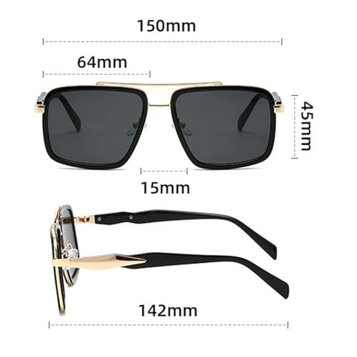 Oversized Square Sunglasses Women 2025 Luxury Vintage Punk Double Beam Pilot Sun Glasses For Ladies Trendy Shades4