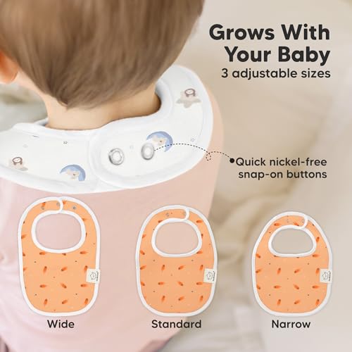 Image of 8-Pack Organic Baby Bibs for Boys, Girls - Soft Cotton Drooling and Teething Bibs for Baby Girl & Boy, Extra Absorbent, Easy to Clean & Put On for Toddler, Newborn, Infant 0-24 Months (Cosmo)