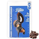 Better than good Keto-Friendly Vegan Dark Chocolate Almonds – No Sugar, Gluten-Free, High-Protein Diabetics Snacks, Sweet & Salty, Ethically Sourced, 1 Net Carb, All-Natural (2 Pack, 6.5oz Each)