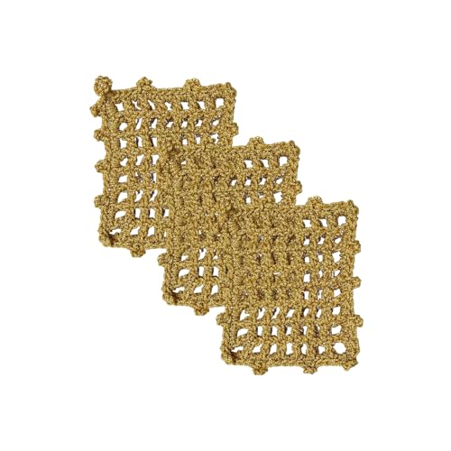 YSKingnar Handmade Kitchen Dishcloths Golden Kitchen Dish Cloths for Washing Dishes Scrubbing Wash Cloths Dish Towels Sets (3 Pcs Dish Cloths)