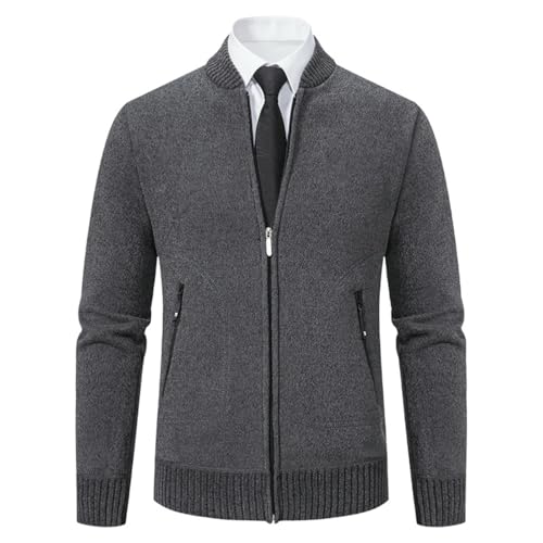 Pull en tricot homme chaud à col zippé ajustable contre le froid hivernal