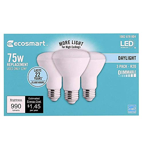 Ecosmart 75-Watt Equivalent R20 Dimmable Led Light Bulb Daylight (3-Pack) #TOP17