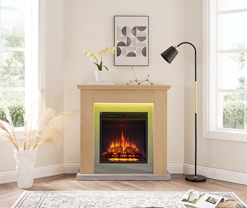 FLAMME Stratford Electric Fireplace Suite Programmable with Remote Control - Image 3