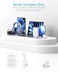 2 Pack 6-Outlet Wall Surge Protector, Multi Plug Outlet Extender, Outlet Wall Mount Adapter with 2 USB Charging Ports 2.4 A, 490 Joules for Home, School, Office