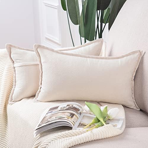 Madizz Set of 2 Short Chenille Decorative Cushion Covers Soft