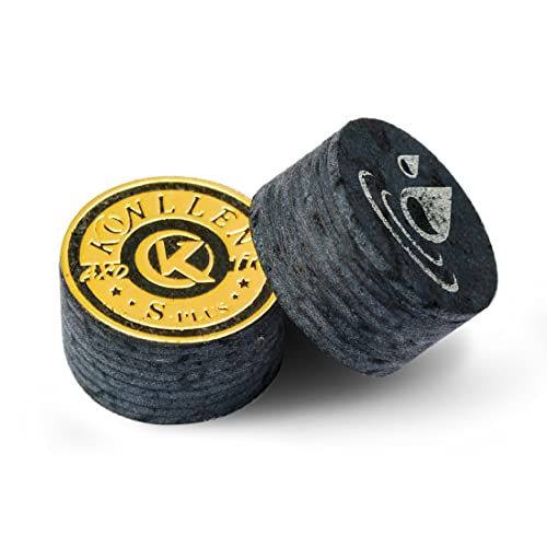KONLLEN 14mm Pool Cue Tips – 9 Layers Laminated Cue Tip, S/M/H Hardness Options, Durable Billiard Cue Replacement Tip(KL Tip-S)