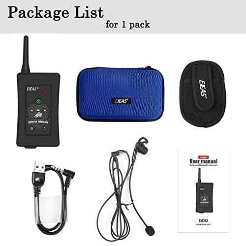 GaiRen Referee Communication System, Professional FBIM Referee Headsets with Earphone for Soccer Volleyball Ofiicial Football Handball (2 Pack)