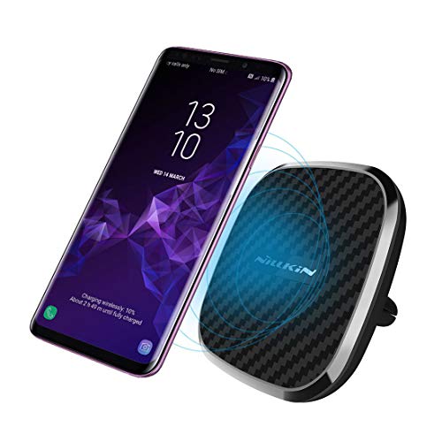 [10W Fast Charge] Nillkin 2-in-1 Qi Wireless Charging Pad & Magnetic Car Mount Air Vent Holder for for Samsung Note 9/8/S9/S8/S8 Plus, 7.5W Fast Charging for iPhone Xs Max/XS/XR/X/8/8 Plus - Model A