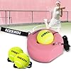 Hikeen Premium Tennis Trainer Rebound with Metal Base,Portable Solo Tennis Trainer Set with 3 Highly Elastic String Balls,Tennis Practice Equipment for Adult Kids an Beginners