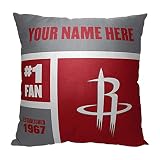 NORTHWEST NBA Houston Rockets Personalized Pillow, 18" x 18", Colorblock
