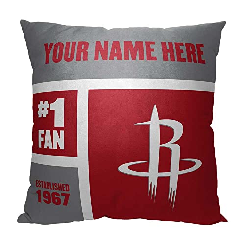 NORTHWEST NBA Houston Rockets Personalized Pillow, 18" x 18", Colorblock