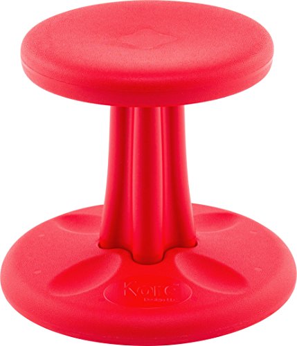 Image of Kore Preschool Wobble Stool, Flexible Seating, Ages 4-5, 12in, Red | Wiggle chair for classroom and home boosts focus, improves posture, and provides an energy outlet; anti-tip base; Made in USA