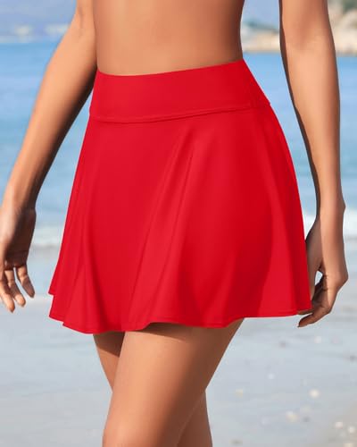 Image of Aqua Eve Women Swim Skirt Tummy Control Swimsuit Skirt High Waisted Bathing Suit Bottom (Available in Plus)