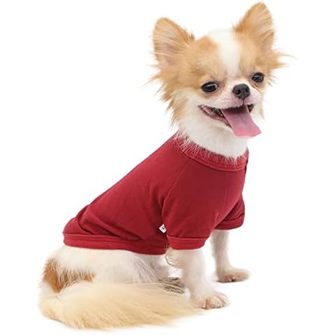 LOPHIPETS 100% Cotton Dog Tee Shirt for Small Dogs Chihuahua Puppy Clothes-Red/L Cover
