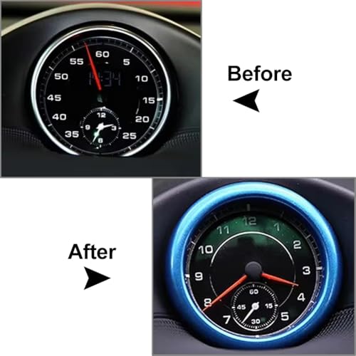 CNxinn10 Stopwatch Ring Compass Cover 1 Pc for Porsche for BOXSTER 2017+ Aluminum Alloy Black