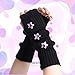 Marrywindix Cute Arm Warmers Y2K Knitted Star Arm Cover Fingerless Gothic Kawaii Fingerless Glove Punk Hip Hop Fall Winter Arm Sleeve for Women Cool Girls (Black)