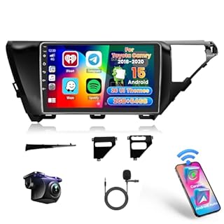 Car Radio for Toyota Camry 2018 2019 2020, Android 15 Car Stereo Wireless Carplay, Roinvou 10.1 inch Touch Screen for Camry Bluetooth Radio Android Auto WiFi GPS 2G RAM 64G ROM