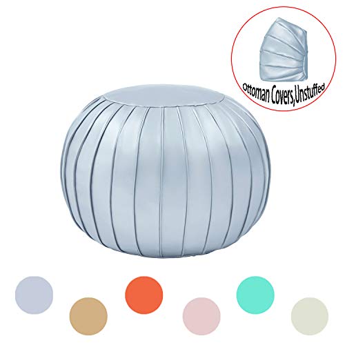 Comfortland Unstuffed Round Pouf Foot Stool for Christmas Medium Storage Ottoman Seat Decorative