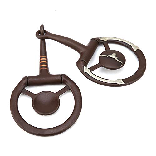 Trensengebisse für Pferde, Pferdezaum, Pferdegebiss Schneidet den Mund mit Kupfereinlage, Edelstahl-Pferdekauen, Antikes Gebiss für Pferde
