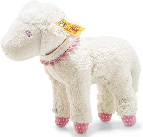 Peluche agneau Liena Steiff rose de 18 cm pour l'éveil des tout-petits