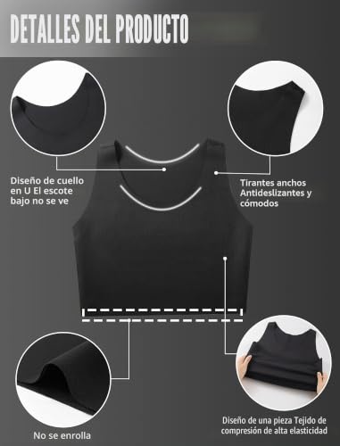 Top Compresión Transpirable XUJI Binder Pecho FTM Sin Costuras Invisible 5
