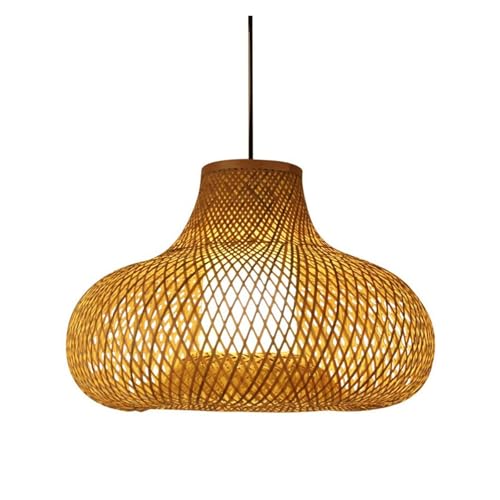 Suspension vintage en osier tressé main, abat-jour panier pastoral haut de gamme