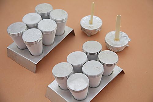 Aluminium Kulfi Mould/Kulfi Maker (Pack of 6) With Stand (Small){Height-2.75" inch,Width-2'INCH}