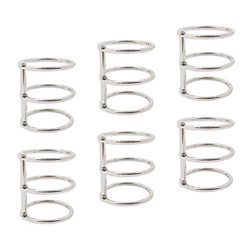 6 Pieces Silver Book Rings, 3-Ring Metal Loose Leaf Binder Ring Clips for Notebook Diary Photo Album DIY Planner, Diameter of 1.2 inch