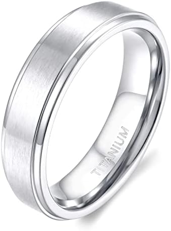 TIGRADE 4mm 6mm 8mm 10mm Black Titanium Rings Wedding Band Matte Comfort Fit for Men Women Size 3-15,Silver 6MM, Size 13