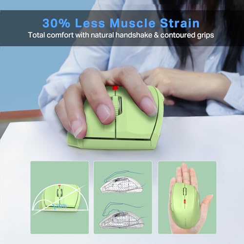 Image of E-YOOSO Wireless Mouse for Laptop, Portable Optical Computer Mouse, 6 Buttons, Cordless 2.4GHz with USB Receiver, 5-Level 4800 DPI, 18 Months Battery Life, for PC Chromebook Windows Mac (Light Green)
