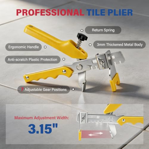 2000 PCS Tile Leveling Clips 1/16", Tile Spacers with Adjustable Plier by PTCOL - Image 3