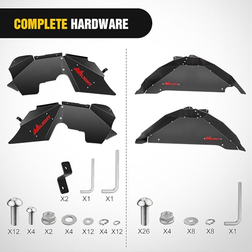 Image of Nilight Front & Rear Inner Fender Liners Wheel Cover Fit for 2007-2018 Wrangler JK JKU 4WD (4-Door /2-Door) Unlimited Bolt-on Style Fender Flares Splash Guards