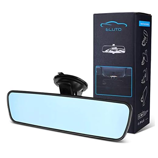 ELUTO Anti-glare Rear View Mirror Rearview Mirror Universal Interior RearView Mirror with Suction Cup for Car Truck SUV 9.5'' (240mm)