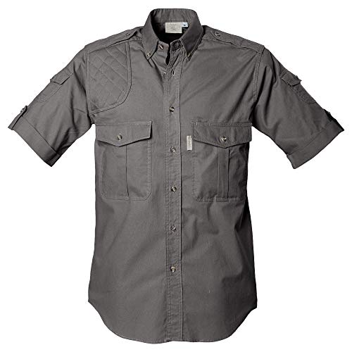 Shooter Shirt for Men Short Sleeve, 100% Cotton, Sun Protection for Outdoor Adventures