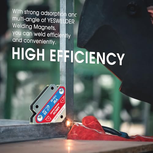 Image of YESWELDER 4-Pc Welding Magnet Set, 25 lb Holding Power Welding Accessories | magnetic holding support, workpiece positioning, fit-up, assembly