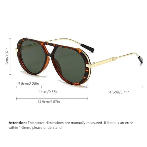 Panther Aviator Sunglasses, Double Beam Design Fashion Vintage Shades Retro Sun Glasses Women of Any Face Shape3