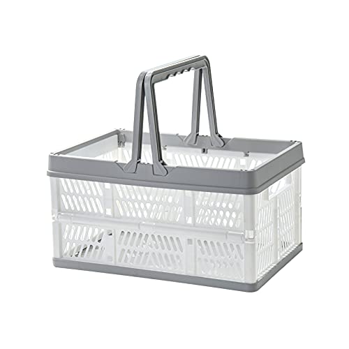 YUNYODA Kunststoff-Klappbox, Kunststoff-Klappboxen mit weichen Griffen, Aufbewahrungsbox, Einkaufskorb, Kleidung, Schuhe und Lebensmittel Organizer, aus PP-Material (30x20x16cm) Cover