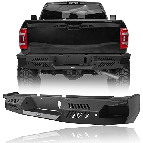 V8 GOD Ram 2500 Step Rear Bumper,Heavy-duty steel w 2 × LED Spotlights Compatible with 2019 2022 2022 2022 Dodge Ram 2500 Rear Bumper Replacement
