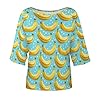 T Shirts for Women Loose Fit, Soft Comfy Cute Banana Print Boat Neck Basic Tops Graphic Tees Trendy, Style-25, XL #2