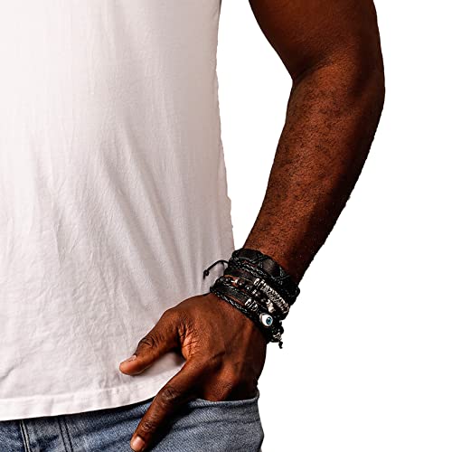 Milakoo 4 Pcs Braided Leather Bracelet For Men Women Lava Rock Beads Bracelet 8Mm… #TOP3