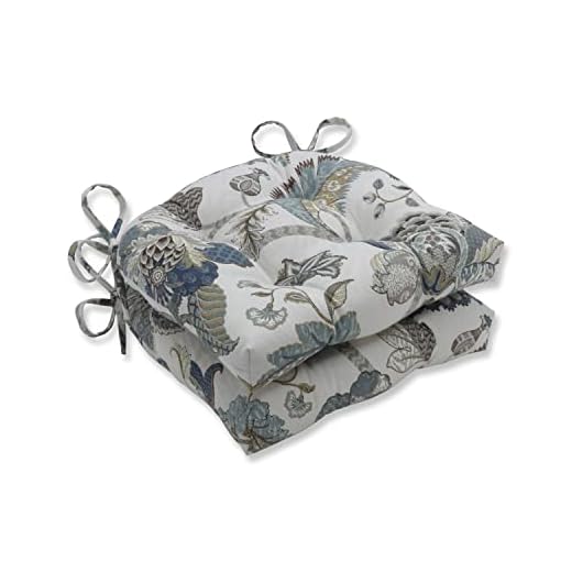Pillow Perfect Indoor Finders Keepers French Blue Chair Pads, 2 Count (Pack of 1)