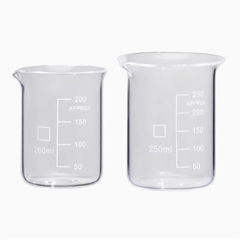 Laborglaswaren Quarzbecher, hochtemperaturbeständig, graduiertes experimentelles Glasinstrument(500ml)