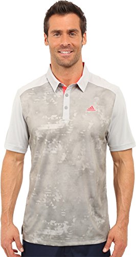 adidas Golf Men's Climacool Geo Print Polo Shirt, Stone, Medium