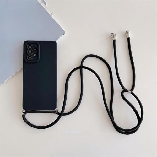 Coque silicone antichoc avec cordon pour Samsung A71 4G et M53