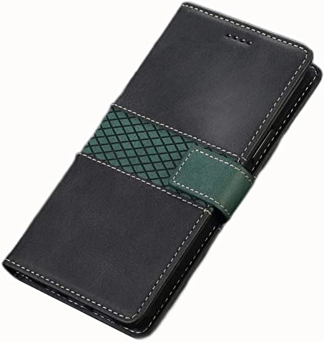 Funda para iPhone 14 Pro Max de cuero PU Svart con costuras finas y cierre magnético