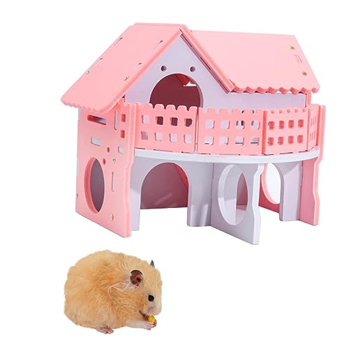 COLLBATH Casa De Hámster De con Diseño De Doble Piso Refugio Ecológico y Colorido para Pequeñas Mascotas Casa De Sueño para Hámsteres y Roedores