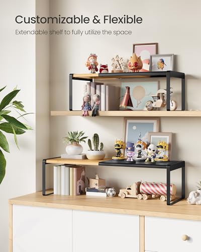 SONGMICS HOME Spice Rack, Expandable Cupboard Shelf Orgnizer,Bamboo - image 3